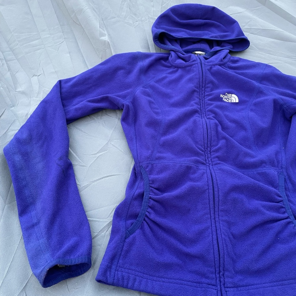 North Face zippered Hoody Fleece XS purple